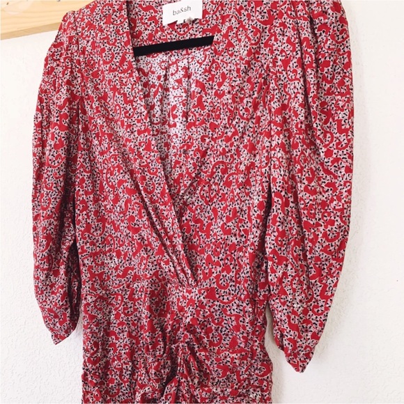 ba&sh Crystal Mini Dress in Cranberry Floral - Picture 13 of 16